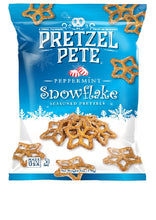 Load image into Gallery viewer, Pretzel Pete. Peppermint Snowflake Seasoned Pretzels. Snowflake Pretzels
