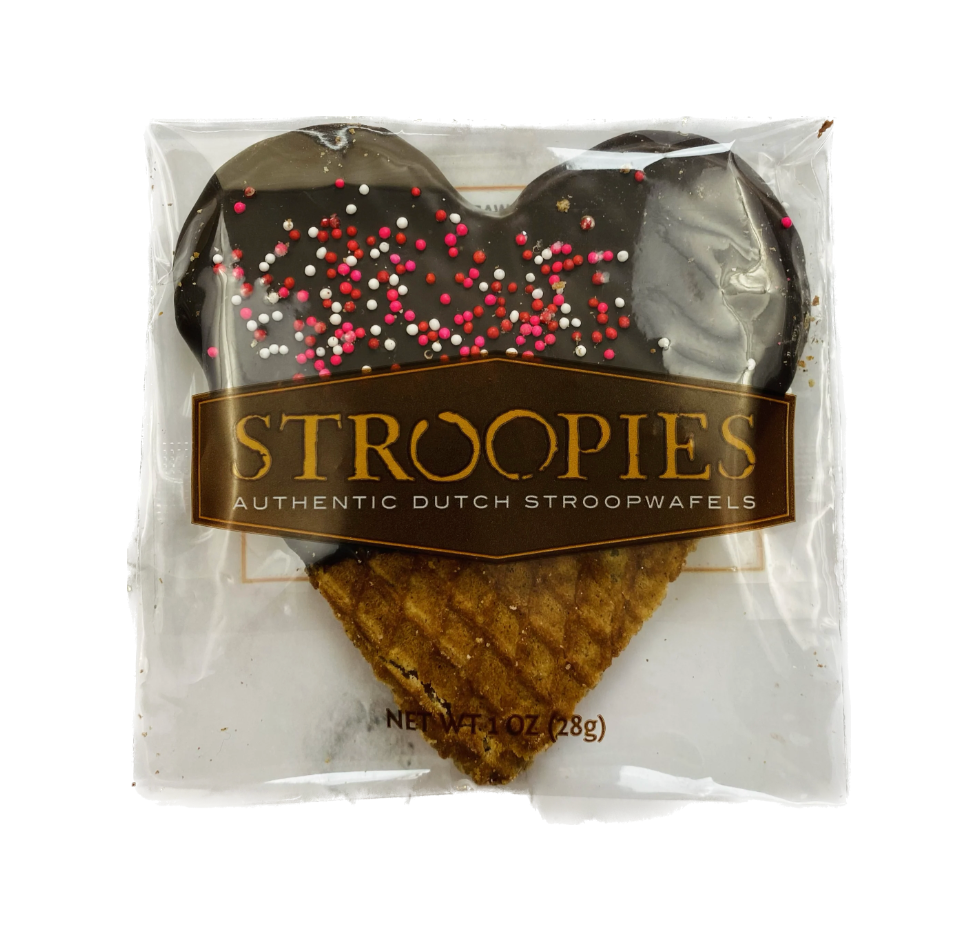 Stroopies. Authentic Dutch Stroopwafels. Heart Shaped Stroopwafel