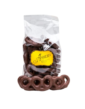 Asher's Chocolate Company. Dark Chocolate Covered Mini Pretzels
