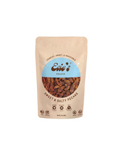 Load image into Gallery viewer, Evie&#39;s Snacks. Roasted Pecans Snack Pouch. Sweet and Salty Pecans
